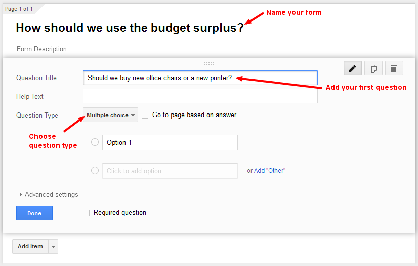 how to use google forms