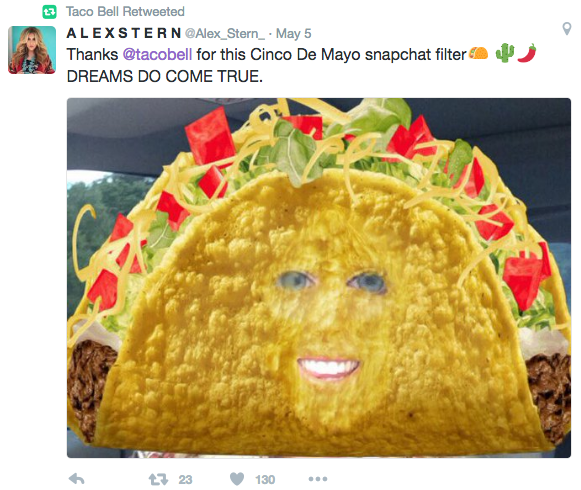 Measuring Snapchat ROI: Taco Bell&#39;s Record-Breaking Snapchat Filter • Belle  Communication