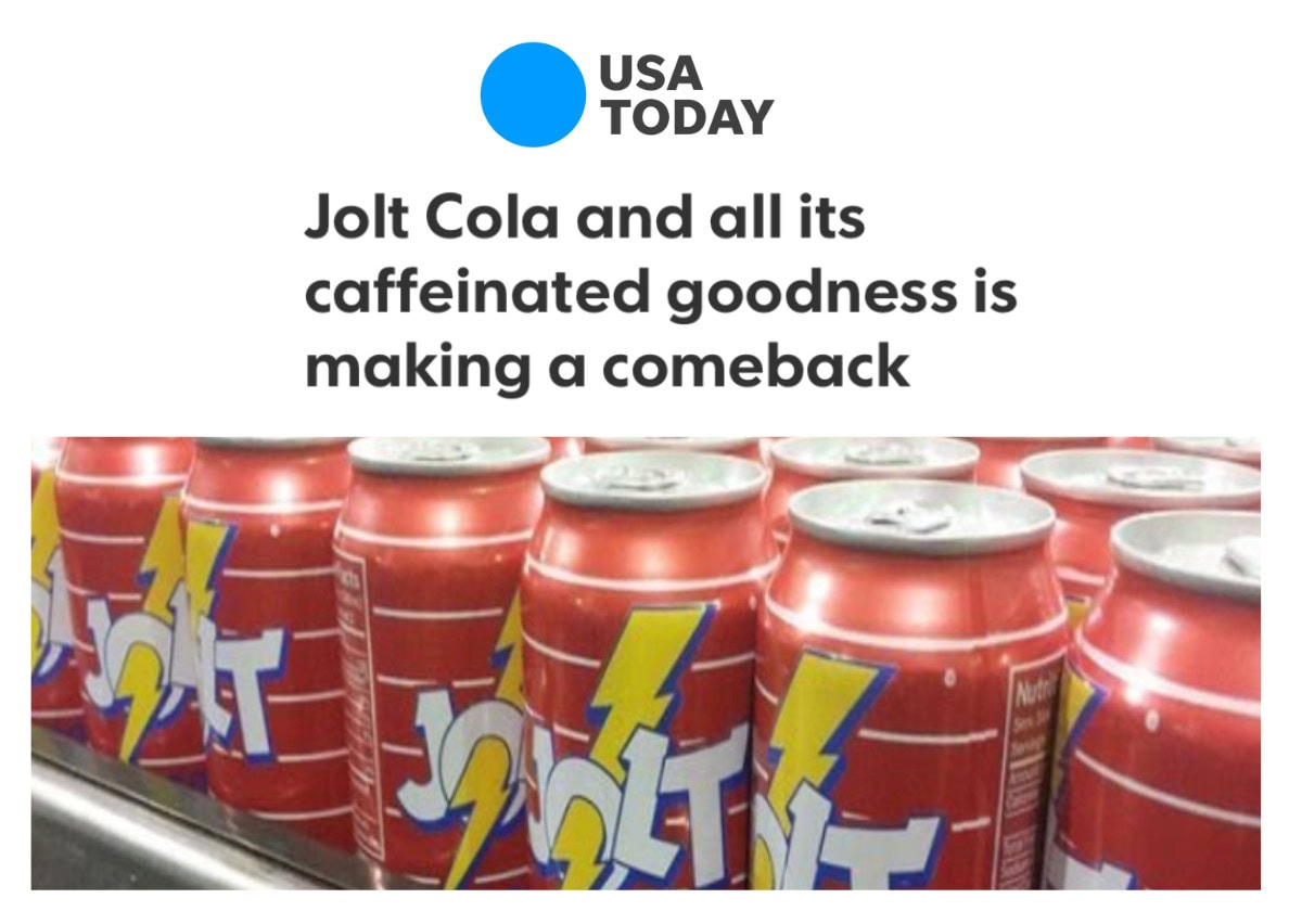 USA Today_Jolt Cola_Belle Communication Foodservice Public Relations_FoodservicePR_Coverage