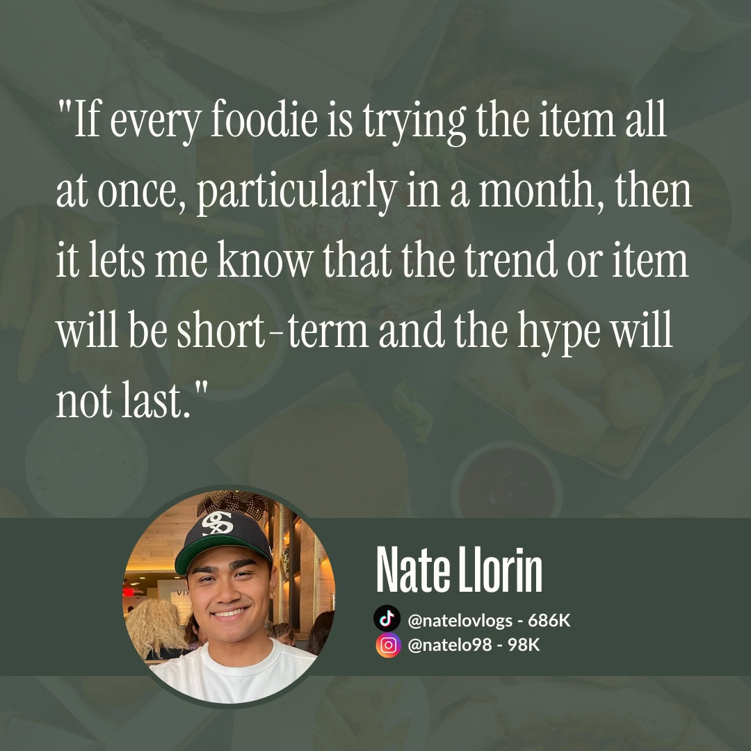 Nate Llorin on food trends vs fads