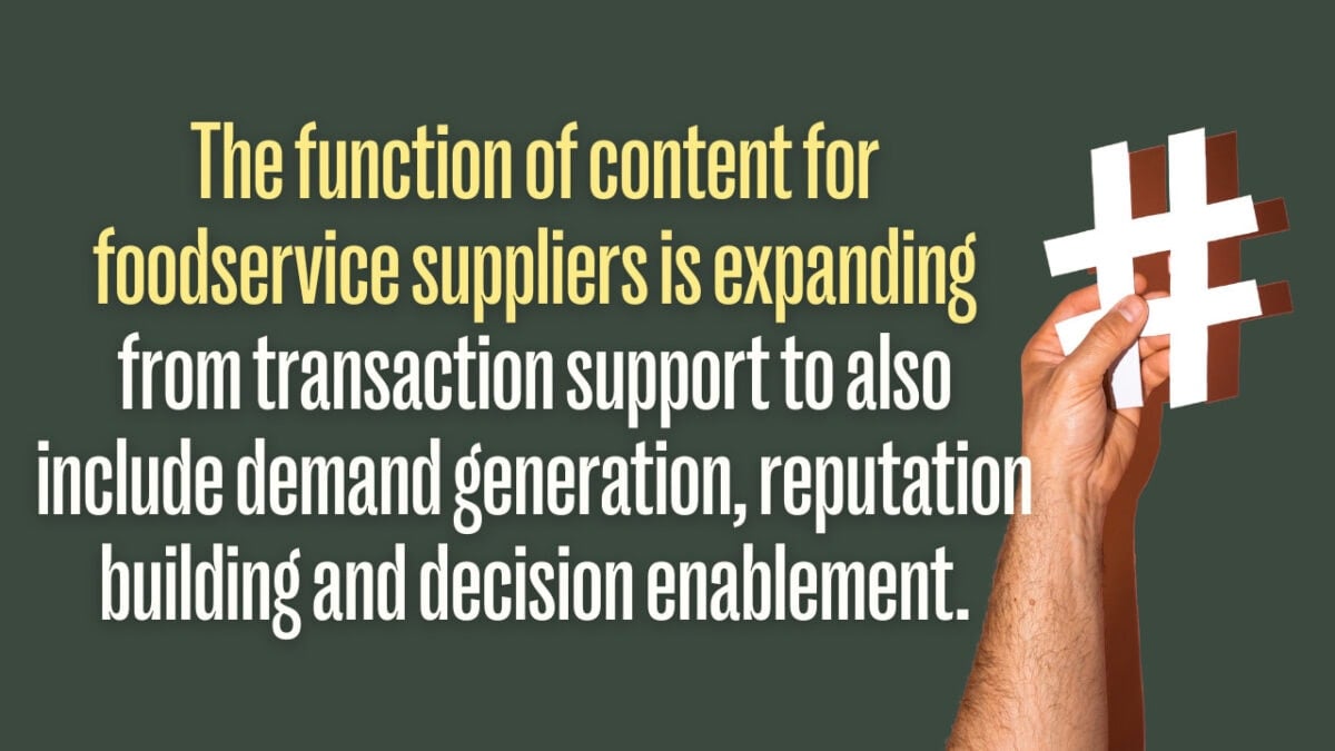 foodservice content marketing strategy