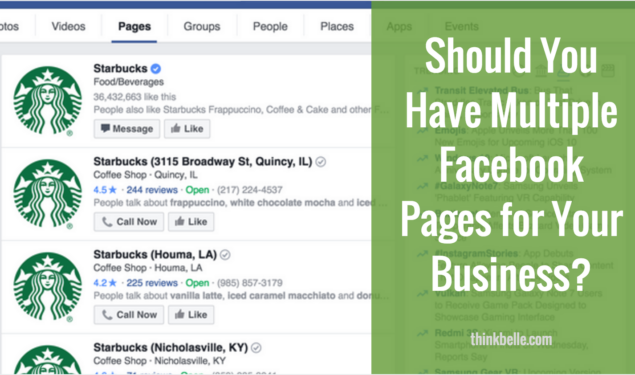 multiple facebook pages for business